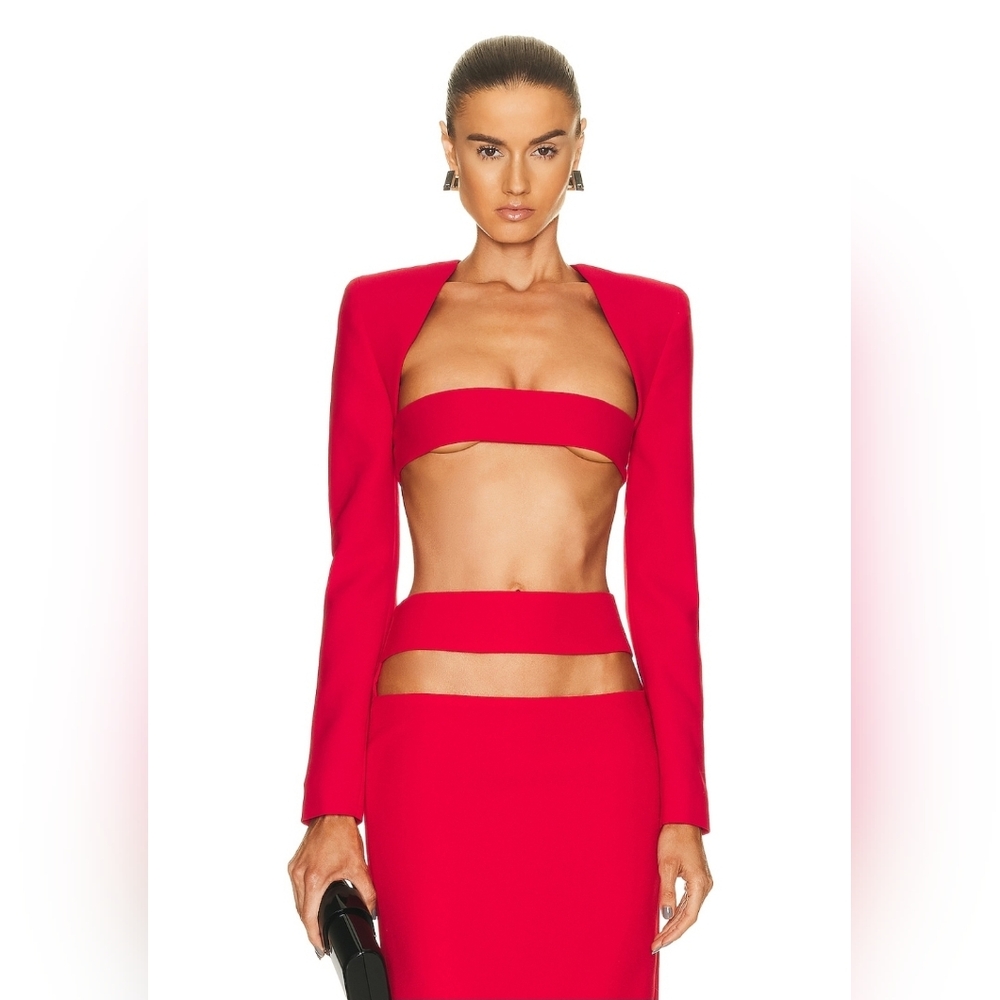 Monot Crop Jacket Red
